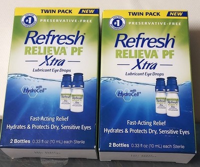 (2)REFRESH Relieva PF XTRA Lubricating Eye Drop Twin Pack (4bottles) exp 5/2027