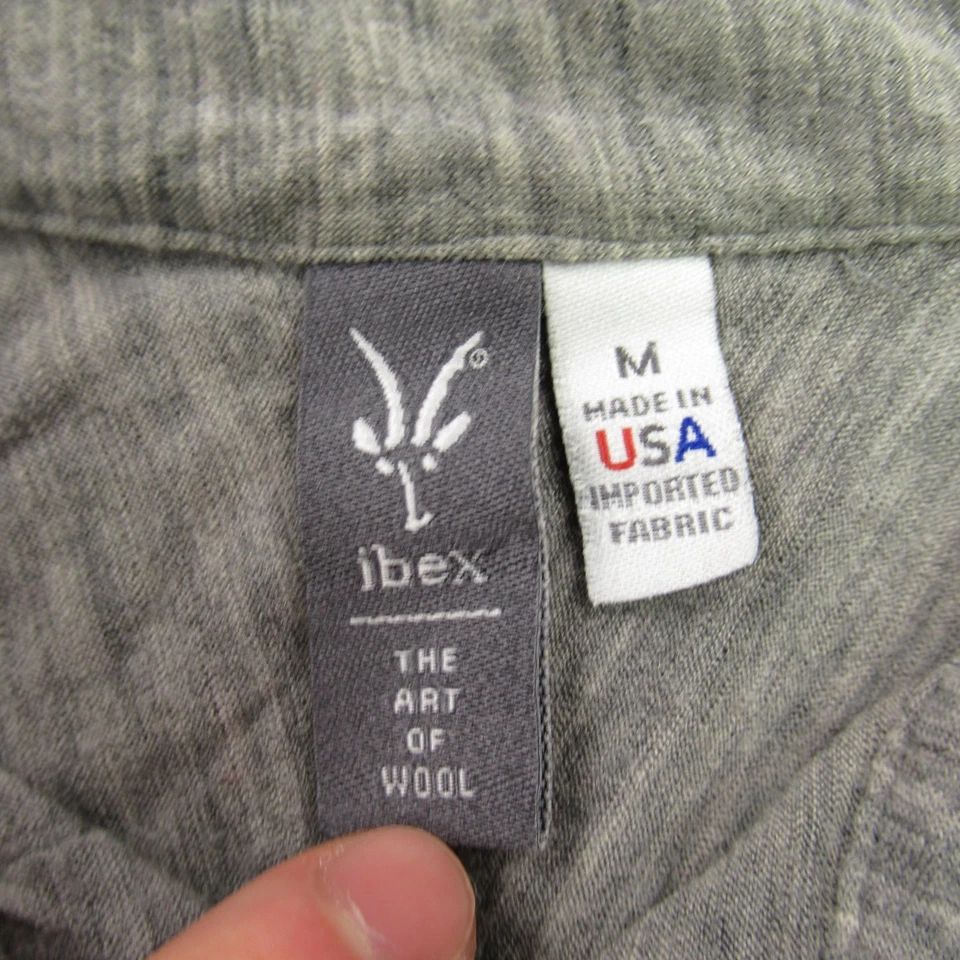 Ibex Shirt Mens Medium Short Sleeve Button Front Outdoors Gray Casual Pocket - Image 4 of 4