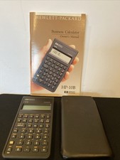 Vintage Hewlett Packard HP-10B Business Calculator w/ Slip Case  Manual -Tested