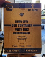 240 16 OZ HEAVY DUTY Round Deli / Soup Containers w/Lids MICROWAVABLE
