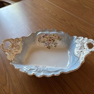 Antique Hand Painted Porcelain German Dish -A-2592-S-