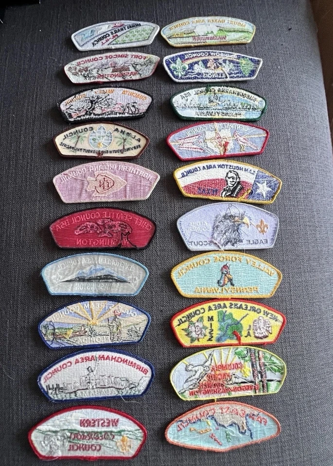 Vintage BSA Boy Scouts Shoulder Strip Council Patches Trade Patch Lot (20) - Image 2 of 4
