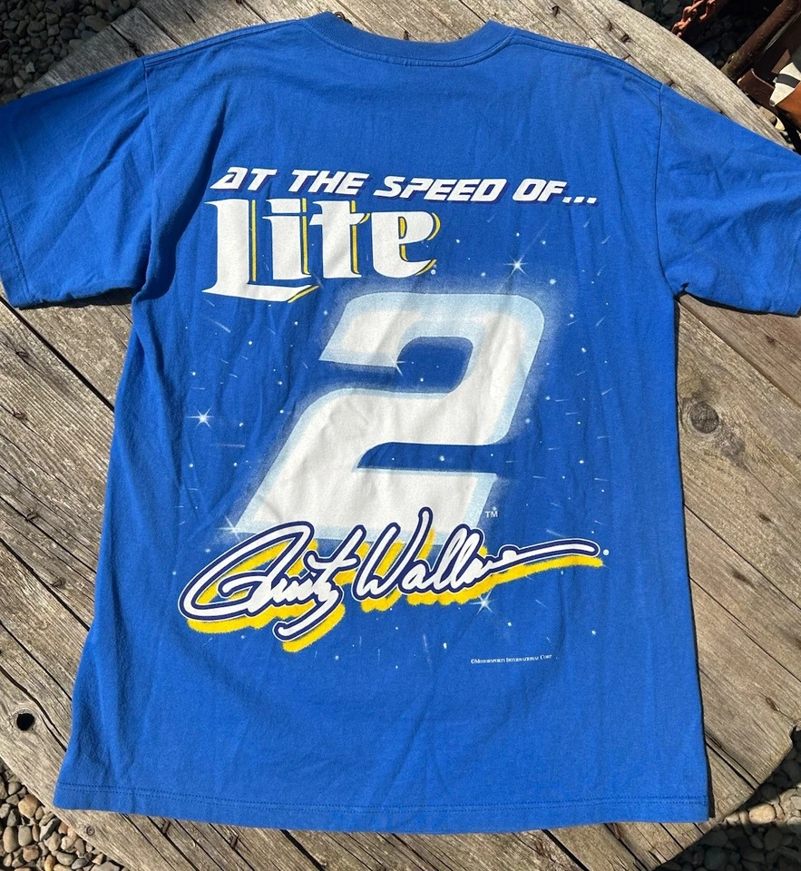 M Heavyweight Guildan Rusty Wallace Front And Back T Shirt With Eagle Graphic - Image 4 of 4