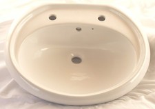 BASIN & PEDASTAL 2 TAP HOLE BATHROOM CERAMIC BASIN SET B 570 X 460 P 675 X 178mm