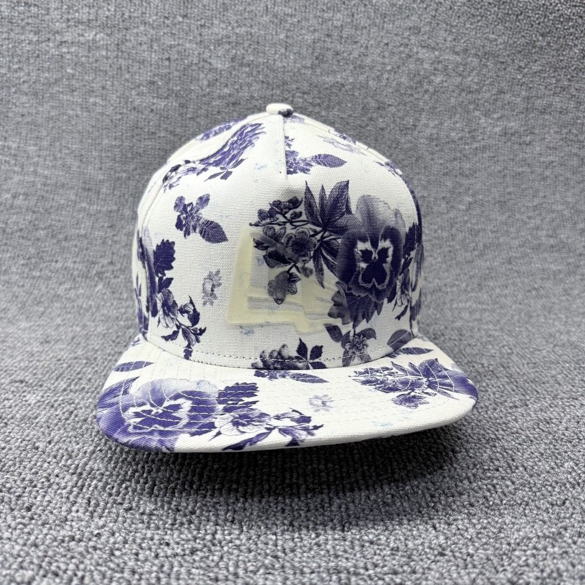 New Era 9FIFTY LA Dodgers Youth Floral Snapback Hat Cream Purple Gray MLB Cap