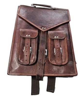Handmade World Leather 16 Convertible Backpack Satchel Laptop Bag Travel Commute