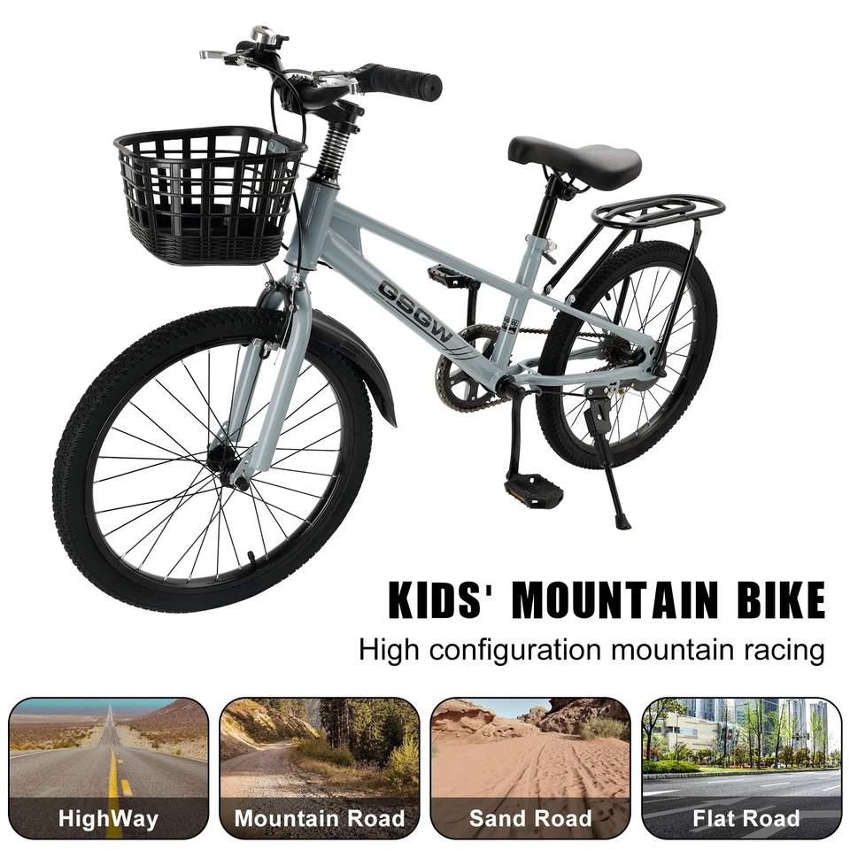 20 inches Teenager Children's Bicycle Kid's Bike Boys and Girls with Basket - Image 3 of 4