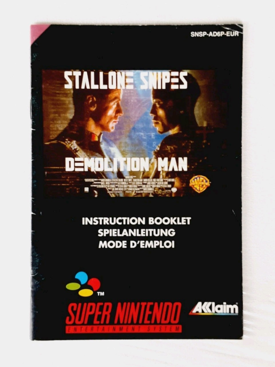 Snes Demolition Man EUR super nintendo Rare notices Notices Handleiding Manual 