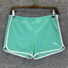 Puma Shorts Girl s Large Green Stretchy Summer Running Athletic