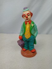 Vintage 1984 Clown Figurine Hand Painted Cera...