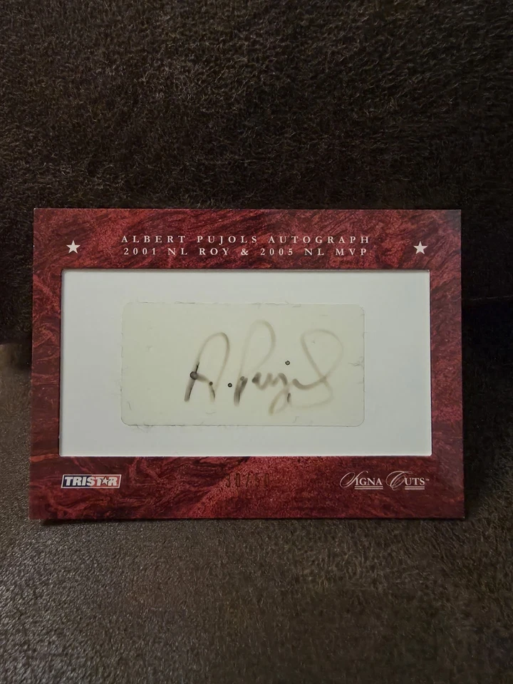 TriStar SignaCuts 2008 Albert Pujols autógrafo corte firma #30/50 descolorido Foto 3 de 4
