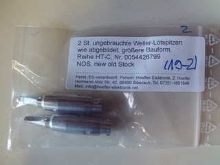 2 Stück ungebrauchte Weller Lötspitzen größere Bauform Reihe HT C (X 19 2)