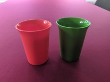 2 Tupperware Vintage Sippy Cups Tumblers Green Orange