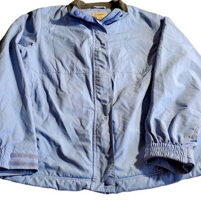Vintage LL Bean Warm Up Jacket Womens Size M Blue Fleece Lined Outerwear Coastal