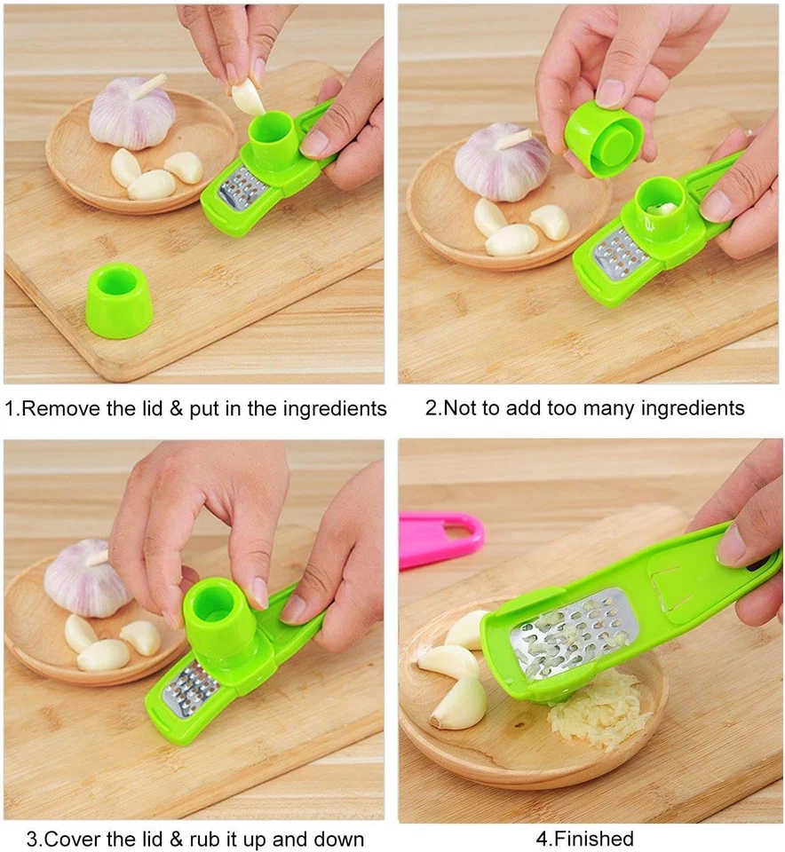 Knoblauchreiben 2 Stück Mini Reibe Transparent Küchenhelfer kompakt - Bild 4 von 4