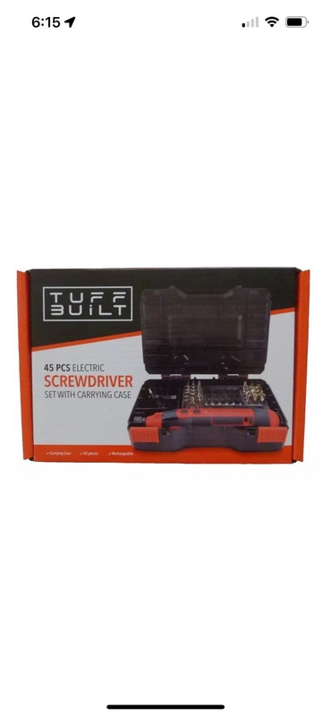 Tuff Built 45 Pcs Electric Screwdriver w/ carrying case Sealed NIB Cordless