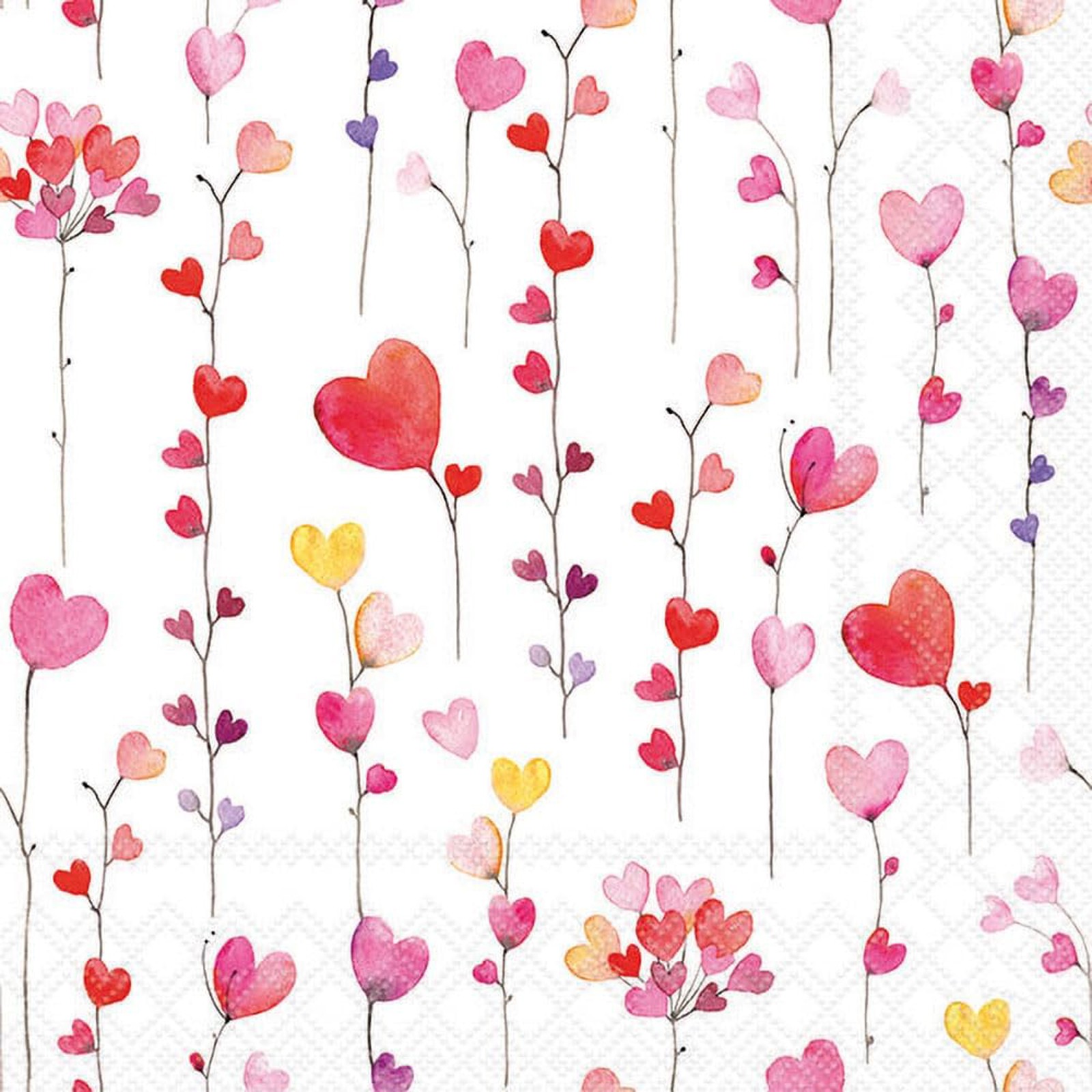 Heart Napkins Red Valentine Love Engagement Anniversary Decoupage 3ply Serviette