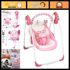 Electric Baby Swing for Infants, Indoor/Outdoor Use, Easy-Fold, Cord  Battery P