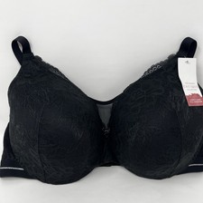 Women  s Bra Cacique 44C Black Lightly Lined Full Coverage New With Tags Intimate
