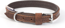 Image of Vintage Leather Padded Collar 45-54Cm Size 6, Chestnut