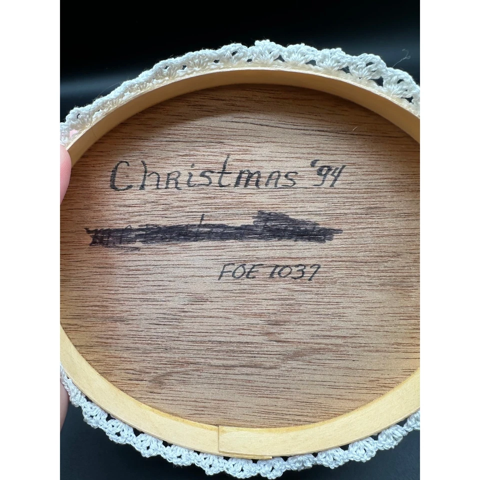 复古维多利亚风格手工十字绣弯木饰品盒花卉 Cottagecore — 第 4/4 张图片