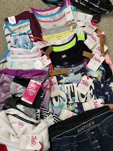 Girls All NWT Justice Clothing Lot New Size 12 14 Shorts Shirts Hoodie 25 Pieces - Picture 18 of 18