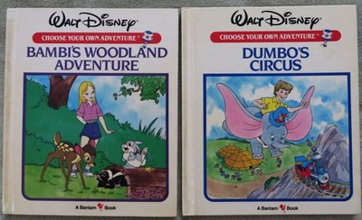 2 Walt Disney Choose Your Own Adventure Books/ Dumbo's Circus & Bambi's Woodland
