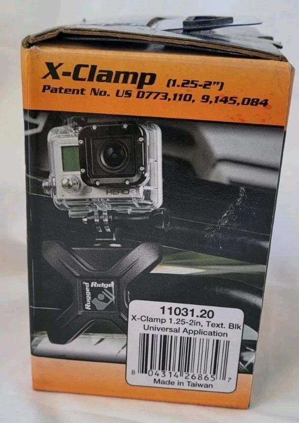 Rugged Ridge X-Clamp Jeep 1.25"-2" Black Aluminum Mount Lights Cameras Antennas - Image 4 of 4