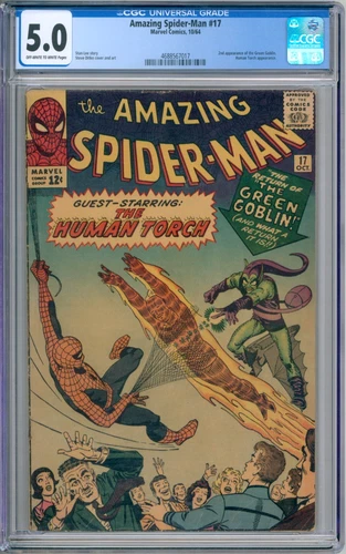Amazing Spider-Man 17 CGC Graded 5.0 VG/FN 2nd Green Goblin Marvel Comics 1964