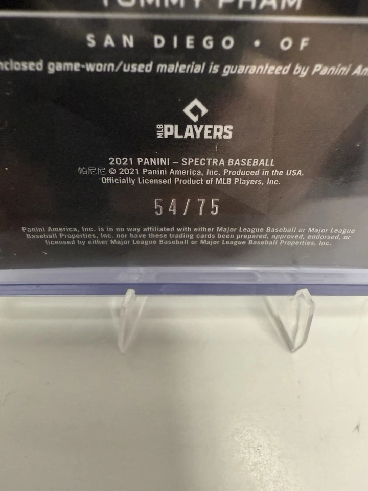 2021 Panini Spectra Tommy Pham High Voltage Game-Worn Patch 54/75 - Image 3 of 4