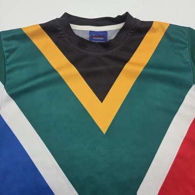 SOUTH AFRICA Flag Shirt Coat Of Arms Men's Small Sport Vintage Jersey Full Print