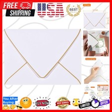 A6 White Envelopes 4 x 6 With Gold Border,- 50 Pack, Quick Self Seal, For 4x6...