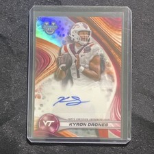 Kyron Drones 2024 Bowman University Best Refractor Auto #BOA-KD VT Hokies