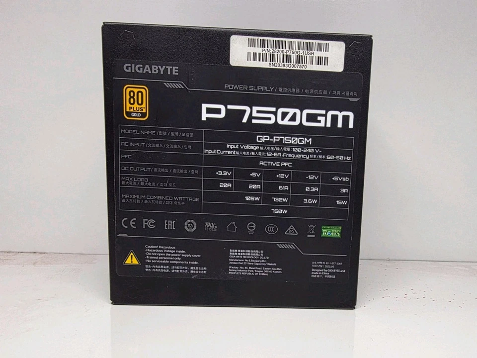 Gigabyte GP-P750GM 80 Gold Modular Power Supply 750W (CABLES INCLUDED) - Image 4 of 4