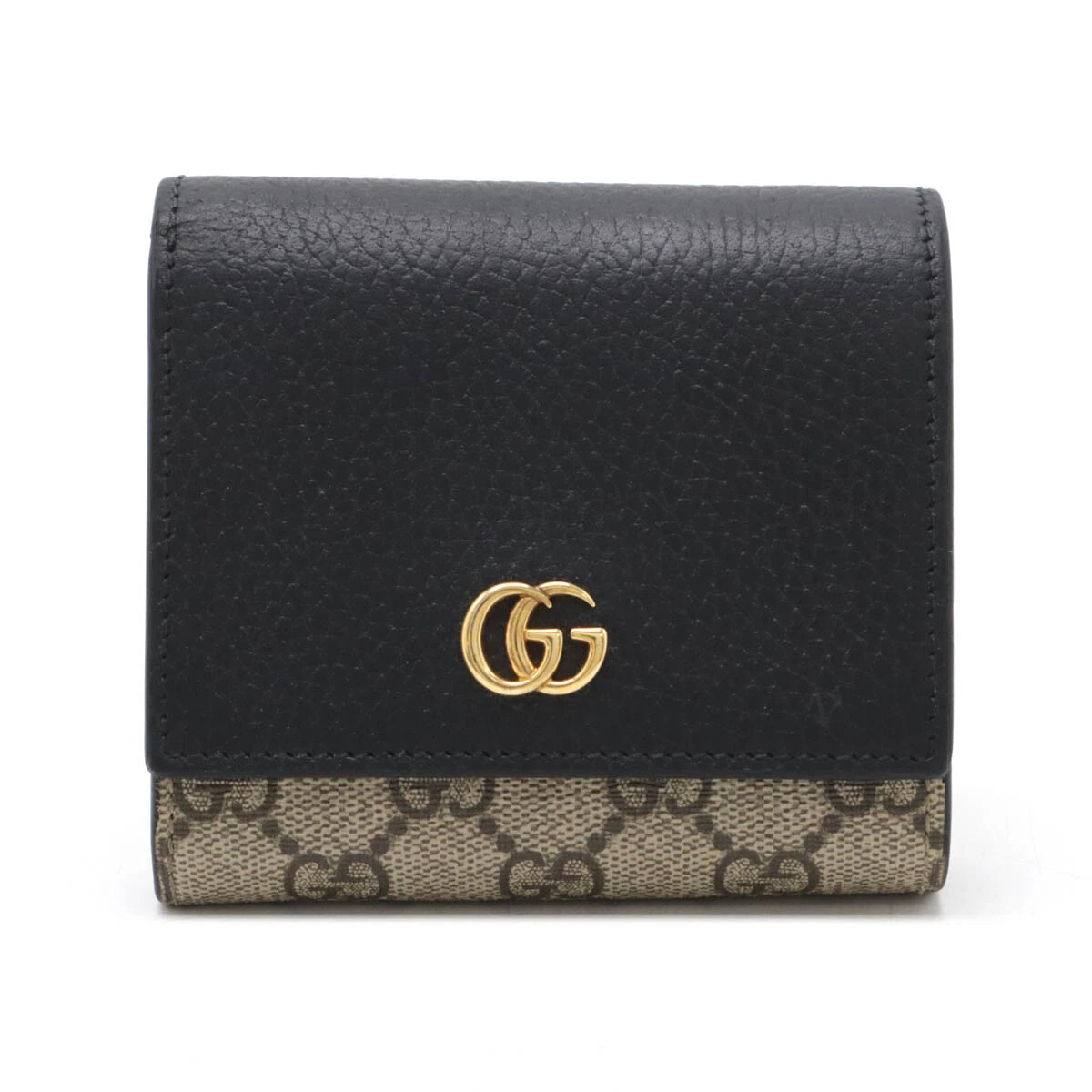 Portefeuille moyen GUCCI Double G bicolore GG Marmont GG Supreme Bifold #22541104