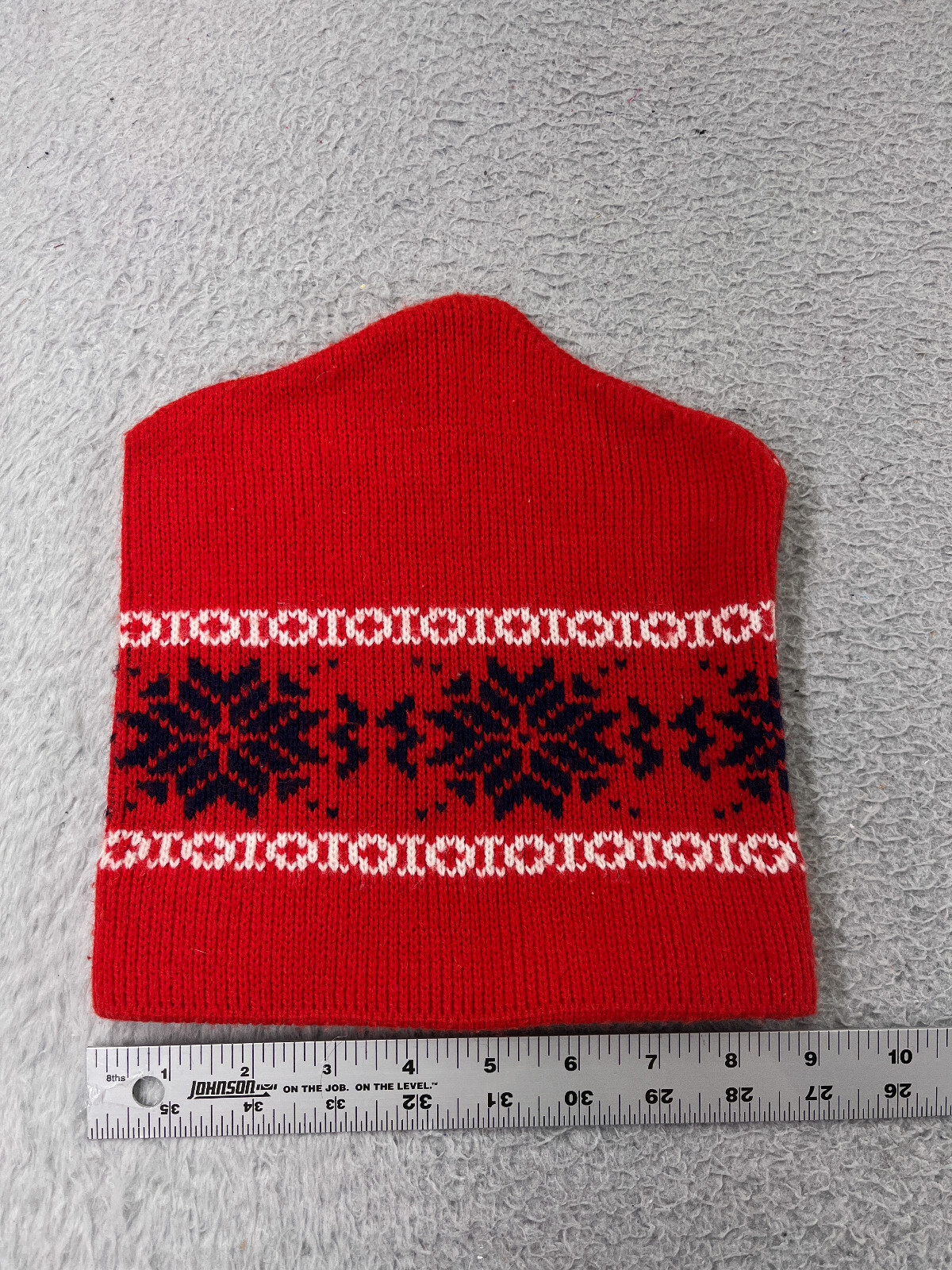 Beanie Toque Adult One Size Fits All Red Knit 100% Acrylic Fair Isle Winter