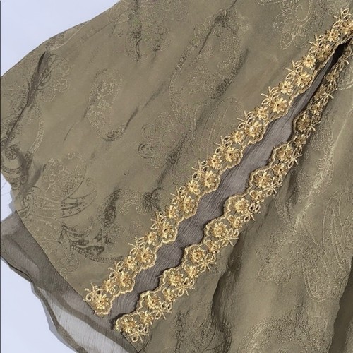 NEW Anthropologie Odd Molly Shivers strap green & gold boho dress size 1 XS - Picture 4 of 7