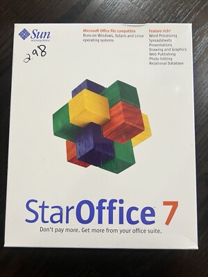 Sun Microsystems Star Office 7  Suite Computer Software Java 2004 NEW SEALED