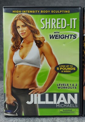 Jillian Michaels DVD Set Lot of 2 Shred-It w/ Weights Ripped in 30