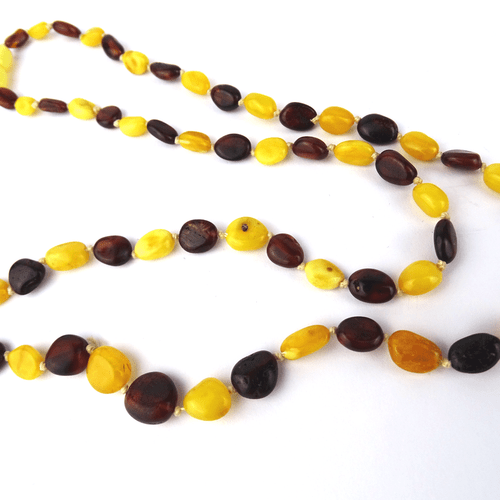 Antike Bernstein Kette Natural Baltic Butterscotch & Cherry Amber Necklace 64cm - Bild 4 von 9