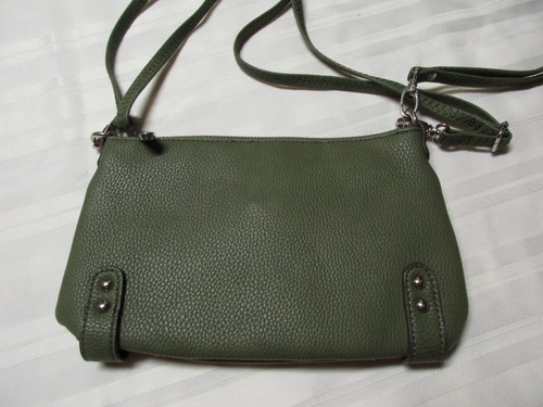 VINTAGE CHARMING CHARLIE LADIES KHAKI GREEN SHOULDER BAG - Picture 2 of 4