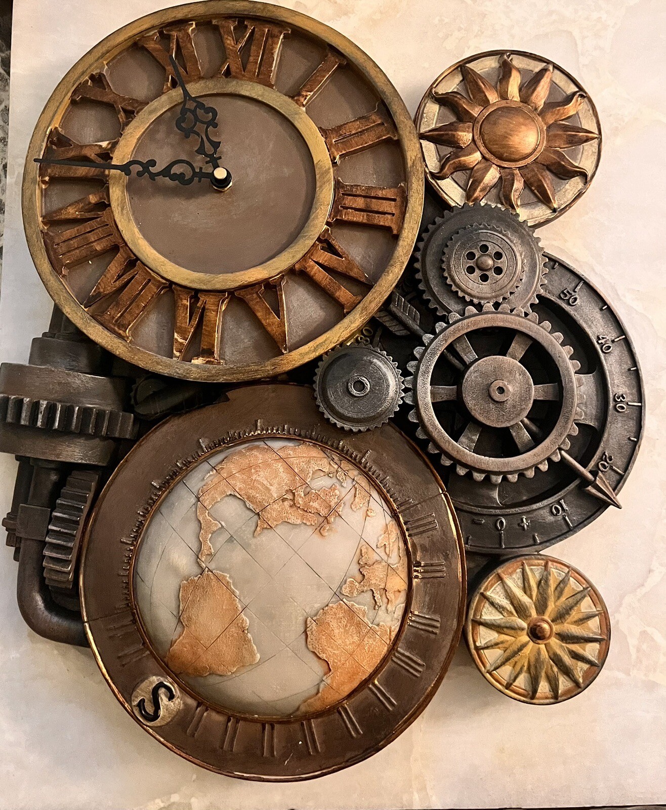 Steampunk Wall Clock - Approximately 12" x 19", brand new, never mounted