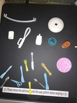 barbie dream house replacement parts silverware, soap, curtain rod