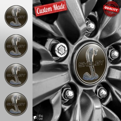 Shelby Felgendeckel Aufkleber 4er-Set Silikon Felgenemblem Nabenkappen