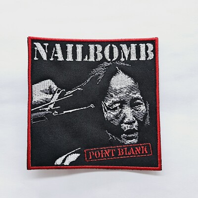 Nailbomb Point Blank  red border  EMBROIDERED PATCH