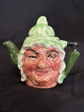 Vintage Dickens Sairey Gamp Character Face Artone Miniature Teapot Toby Style