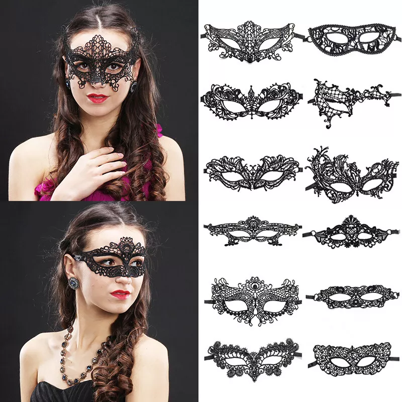 Masquerade Women Black Lace Face Mask Sexy Halloween Costume