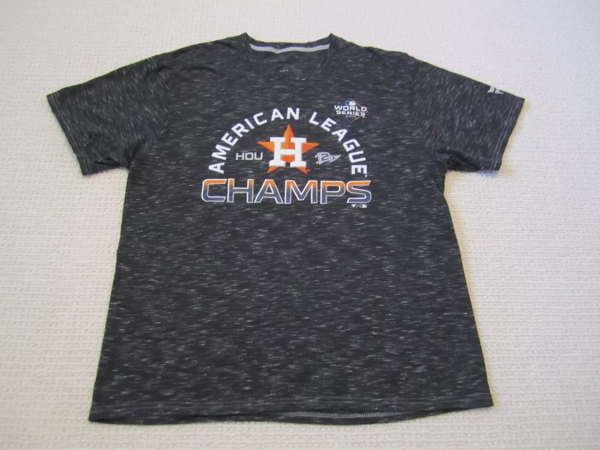 Houston Astros Shirt Adult Large Gray American League Champs Baseball MLB  Mens