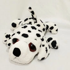 Dalmatian Dog White Black Plush Stuffed Animal  9" Russ Berrie Dishi Large Eyes