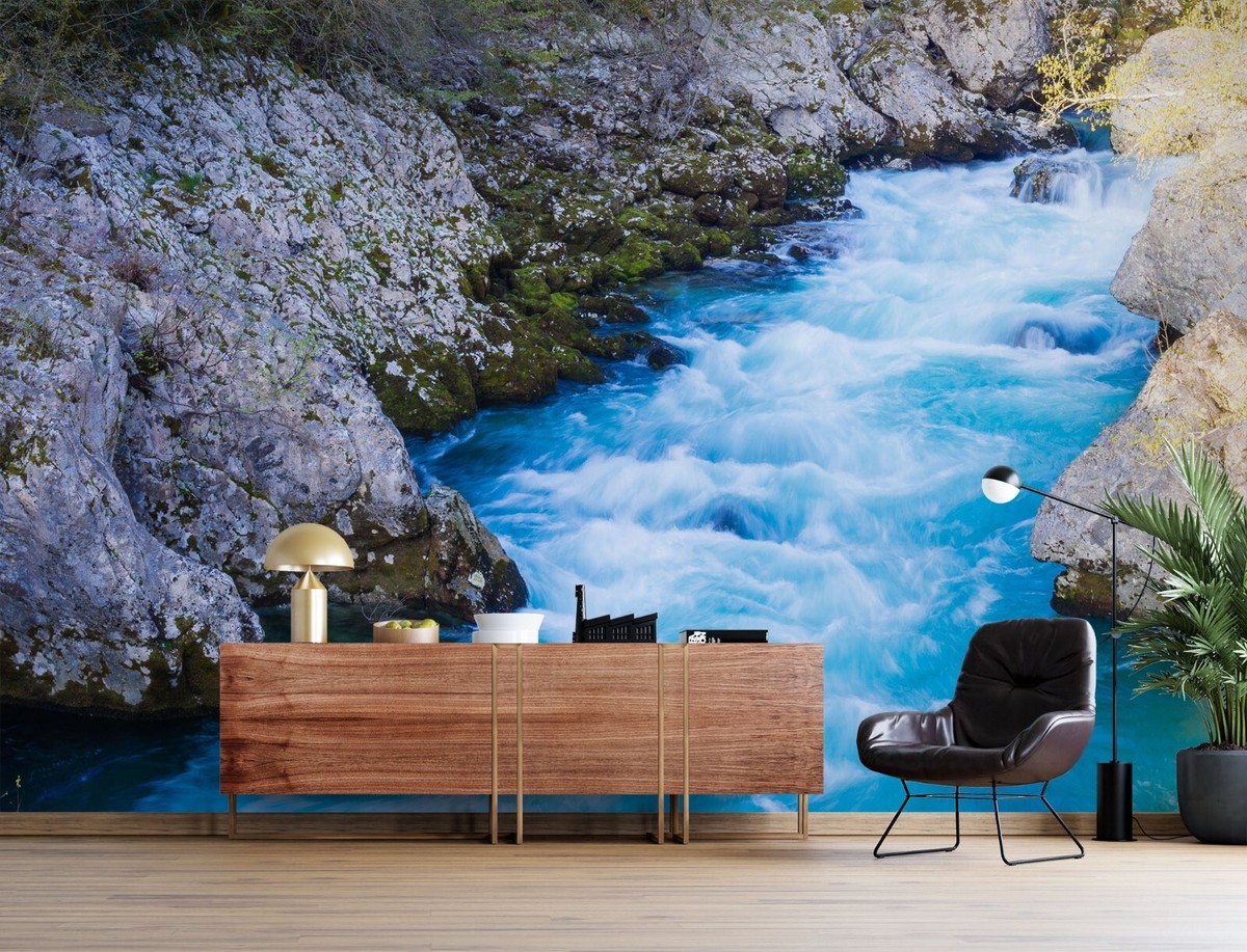 3D Blue River Valley ZHU312 Wallpaper Wall Mural Removable Self